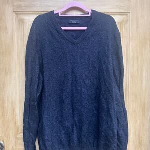 100% Cashmere Club Room Women’s XL Navy Blue V-Neck Sweater